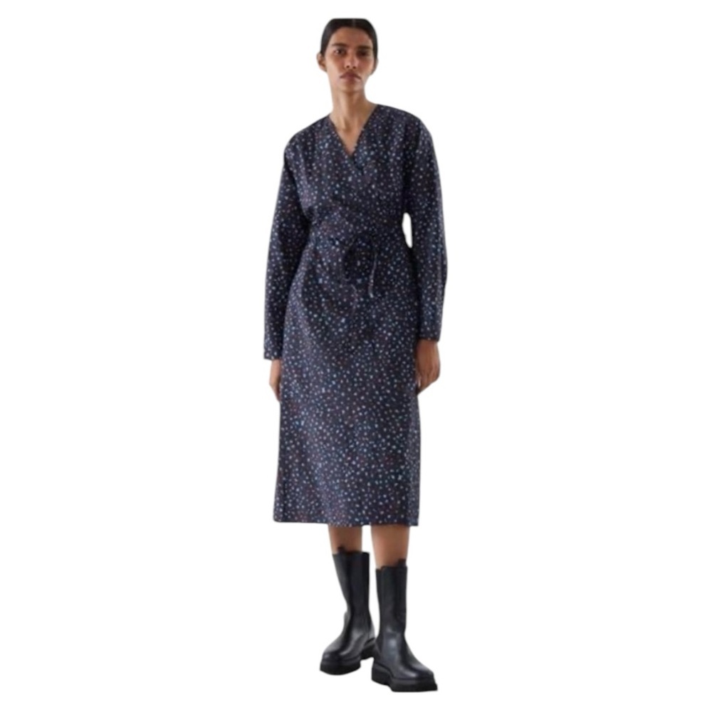 COS Printed  Oversized Wrap MIDI Dress Size‎ S
